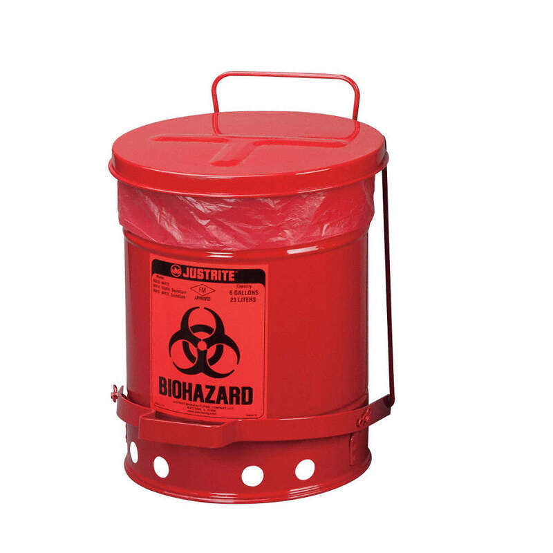 Contenedor para Desechos Biopeligrosos 6 gal. Acero Rojo