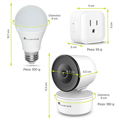 KIT INTELIGENTE WIFI CON CÁMARA, CONTACTO Y FOCO