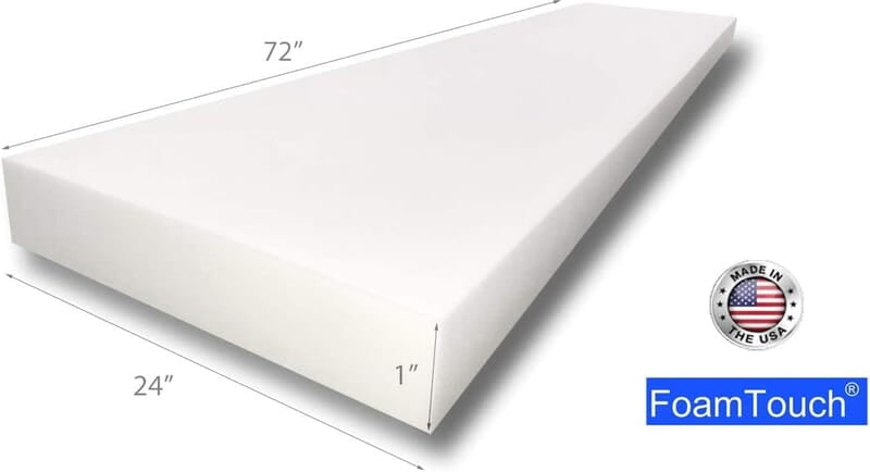 FoamTouch Foam Cushion High Density 1" Height x 24" Width x 72" Length