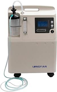 Concentrador de Oxígeno Longifan 5 L de Capacidad Grado Hospitalario Tasa de Flujo: 0-5LPM Pureza: 93%+/- Silencioso y Seguro Uso 24/7 Consumo: 350Watts Diseño Facilita su Transporte