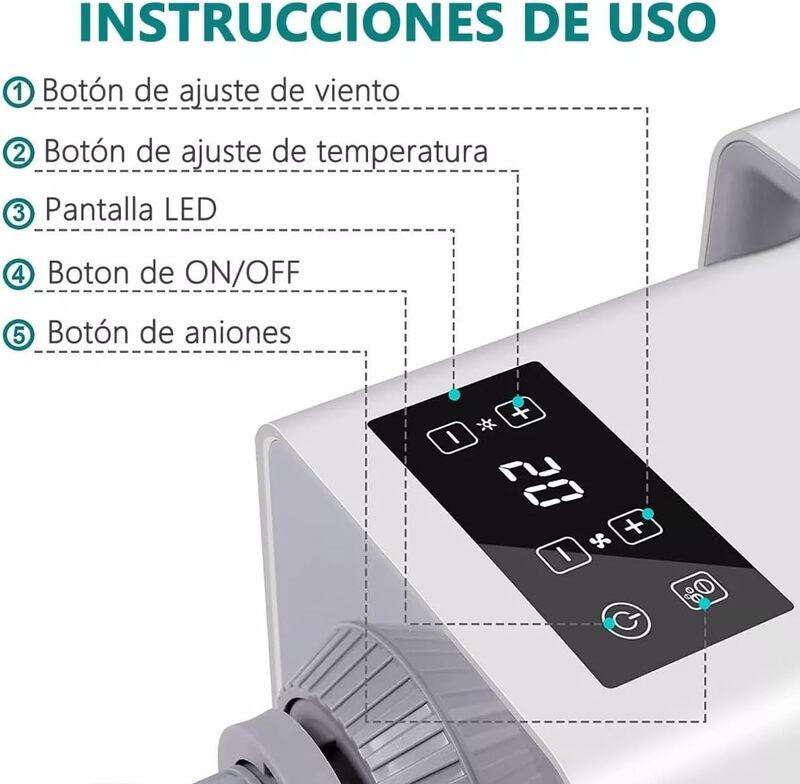 Secadora para Perro de Pelo Profesional con Visualización LED, Secadora para Perro de Pelo Profesional con Visualización LED,