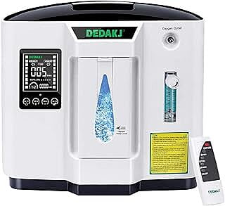 DEDAKJ 110V 1-6L/min Flow 30%-90% Humidificadores de máquina ajustables con asa, color negro, DDT-1A