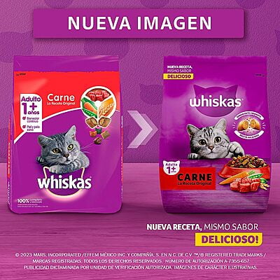 Whiskas - Whiskas Whiskas alimento para Gatos Adultos Sabor Carne Receta Orginal 9Kg Violeta