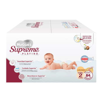 Pañales Etapa 2 Huggies Supreme Platino 84 pzas