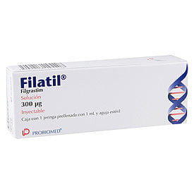 FILATIL 300 MCG /ML C/1 CORRUGADO C/20 PZ. Filgrastim