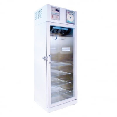 Refrigerador vertical de 3 pies para laboratorio acero inox. esmaltado con 1 puerta de cristal