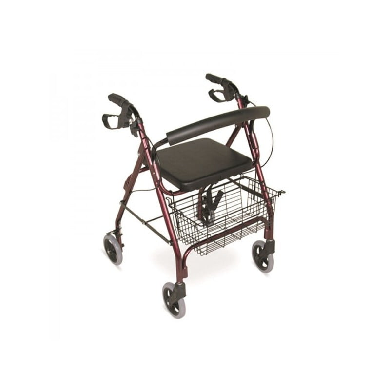 Andadera Aluminio 4 Ruedas con Asiento Rollator