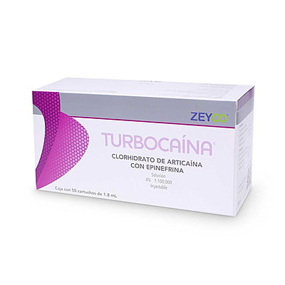 Anestesia Turbocaína 4% caja C/50 pz