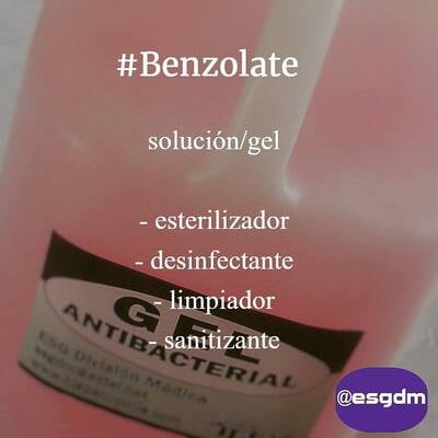 benzolate. esterilizador, desinfectante, limpiador y sanitizante para hospitales.