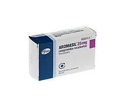 AROMASIN 25 MG 30 GRAGEAS CORRUGADO C/5 PZ. RX. Exemestano