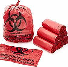 Bolsa para Residuos de Riesgo Biológico Rojo 1 gal. Super Pesado 11\ x 14-1/2\" con 10 Rollos por Paquete"