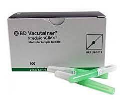 AGUJA VACUTAINER VERDE 21 X 38 C/100PZS