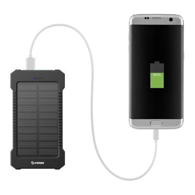 Power Bank de 6,000 mAh con 2 salidas USB y cargador solar