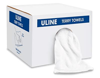 Toallas Blancas de Tela Terry - 16 x 24", Caja de 25 lb