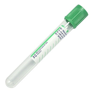 Tubo BD Vacutainer con Heparina 6 ml 100 Piezas