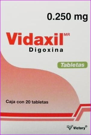 VIDAXIL c/100 TABS. 0.250 MG. Digoxina 0.250mg (Tabs. Orales). (DF)